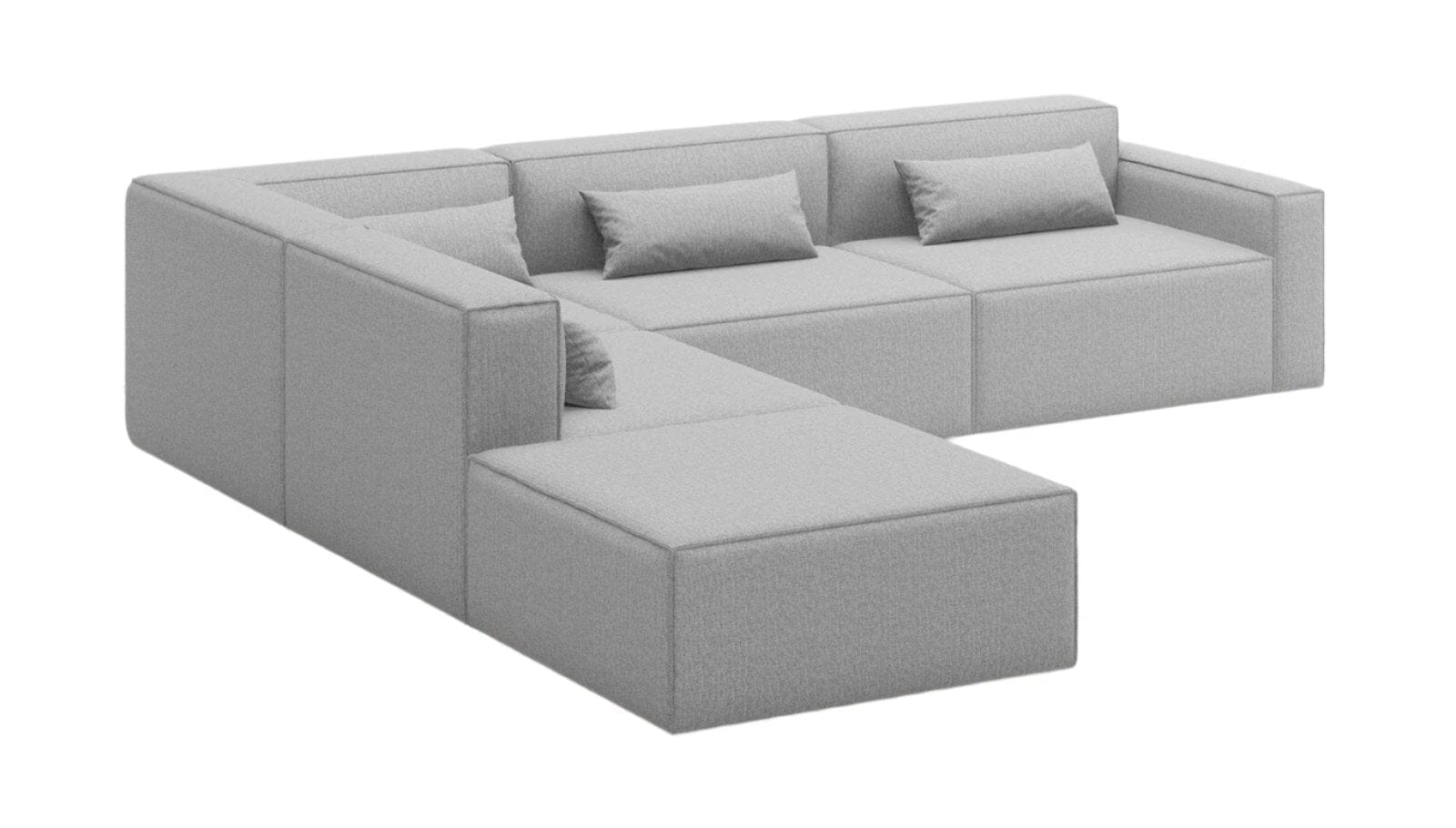 Mix Modular 5 Piece Sectional Sofa Sofa Gus Modern Parliament Stone Left Facing 