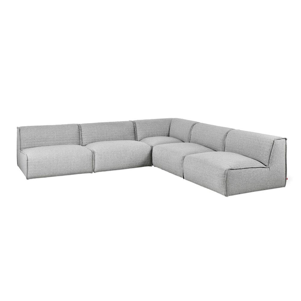 Nexus Modular 5-PC Sectional Sofa Gus Modern Parliament Stone 