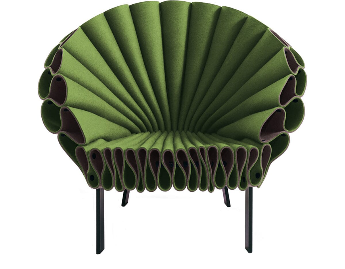Peacock Chair Chair Cappellini Green felt (PCK1 1710) 