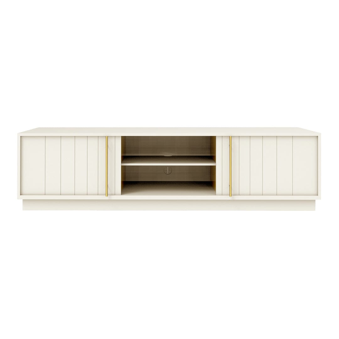 Elora Media Stand storage Gus Modern Satin Pearl 