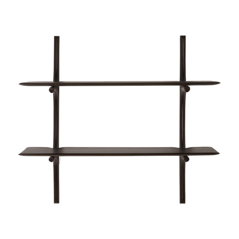 PI Wall Shelf storage Ethnicraft Mahogany Dark Brown 2 Shelves 