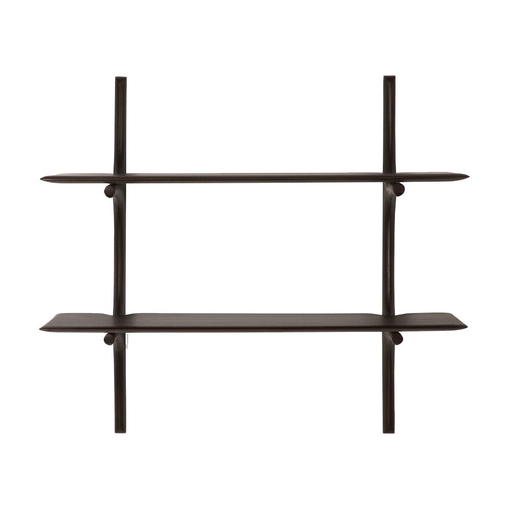 PI Wall Shelf storage Ethnicraft Mahogany Dark Brown 2 Shelves 