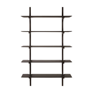 PI Wall Shelf storage Ethnicraft Mahogany Dark Brown 5 Shelves 
