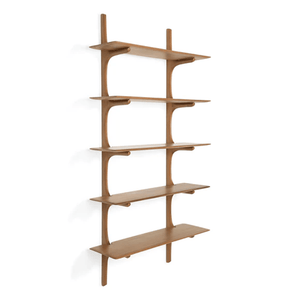 PI Wall Shelf storage Ethnicraft Mahogany 5 Shelves 