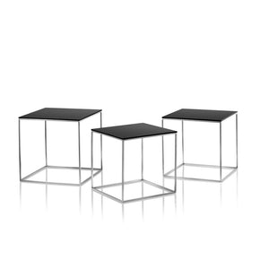 PK71™ Nest of Tables End Tables Fritz Hansen Black acrylic tops 