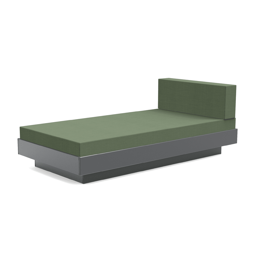 Platform One Chaise Lounge lounge chairs Loll Designs Charcoal Grey Canvas Fern 