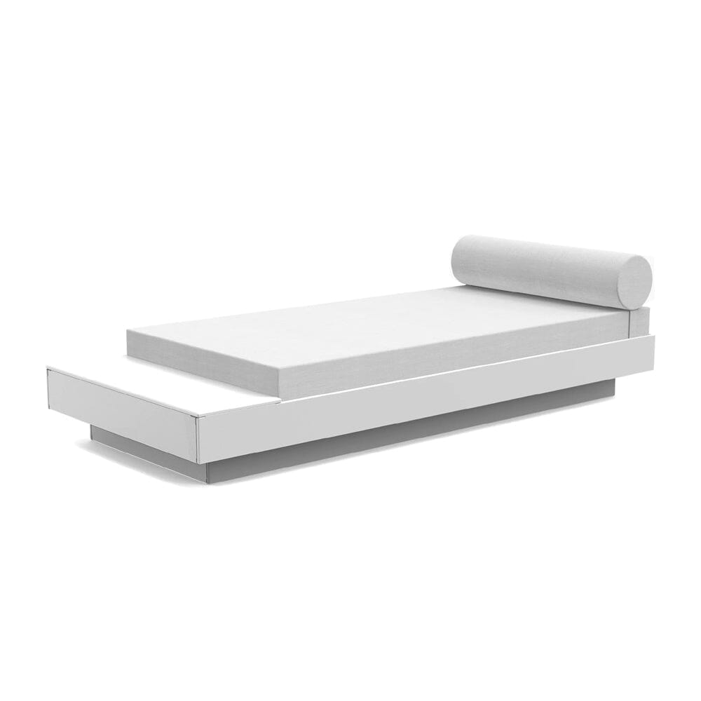 Platform One Daybed with Table Beds Loll Designs Cloud White Cast Silver 