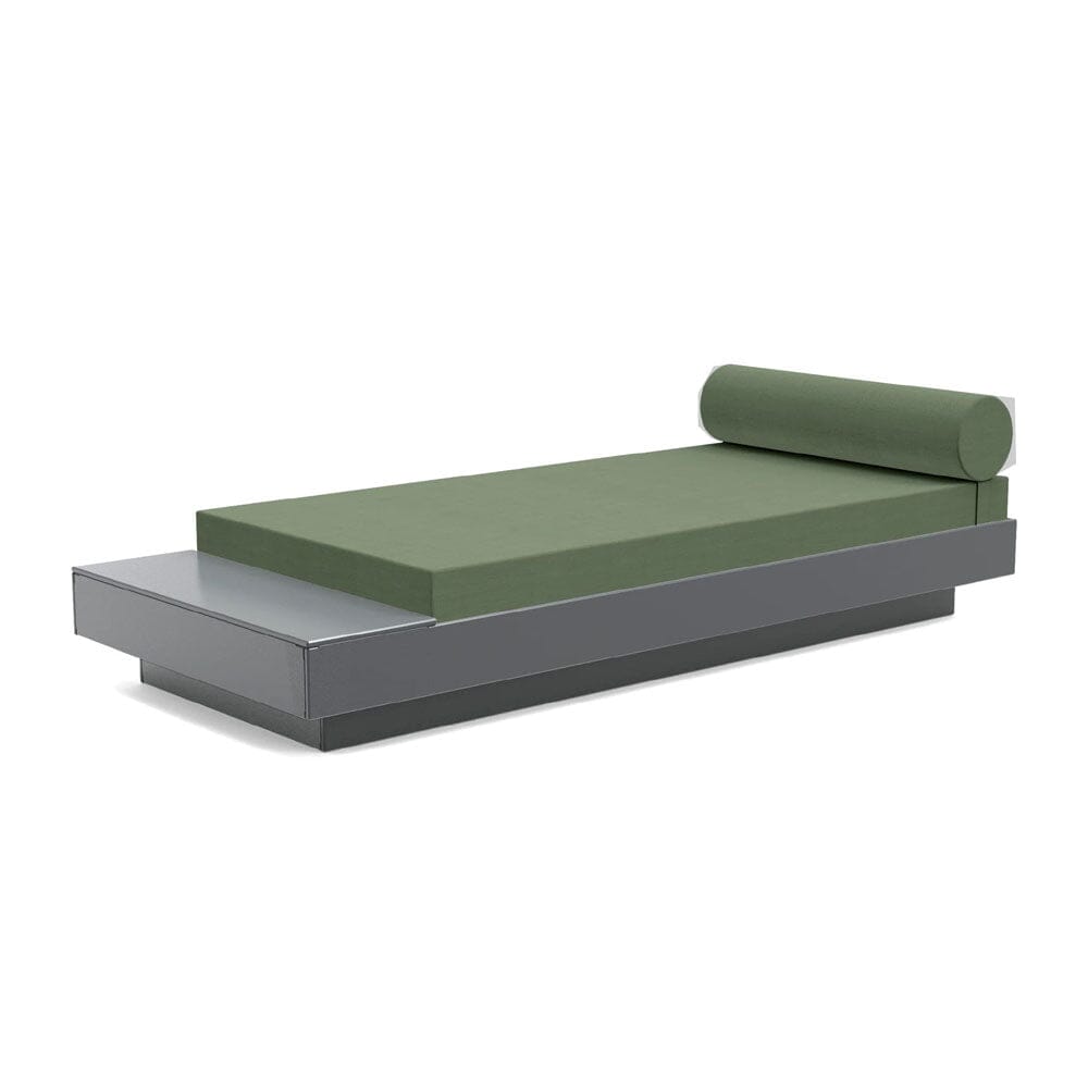 Platform One Daybed with Table Beds Loll Designs Charcoal Grey Canvas Fern 