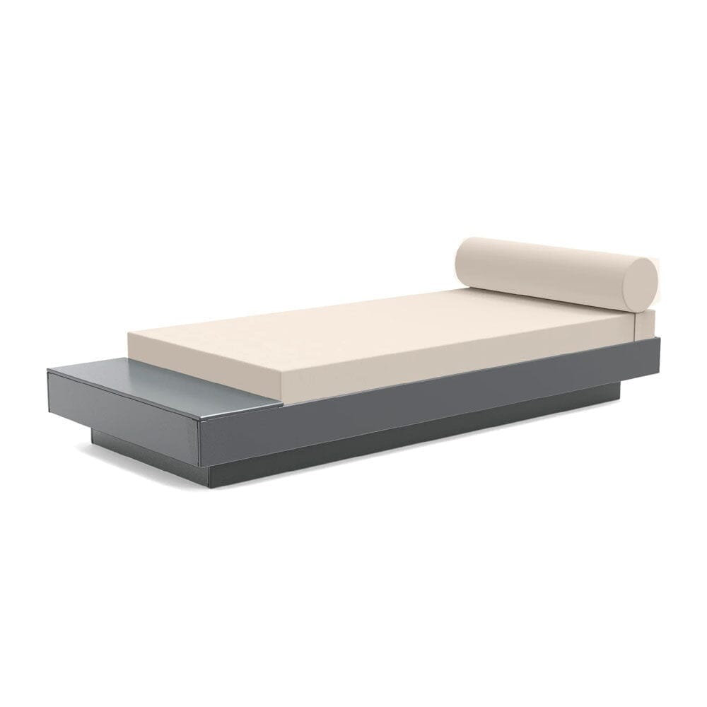 Platform One Daybed with Table Beds Loll Designs Charcoal Grey Canvas Flax 