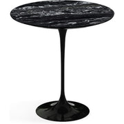 Saarinen Side Table - 20” Round side/end table Knoll Black Portoro marble, Satin finish 