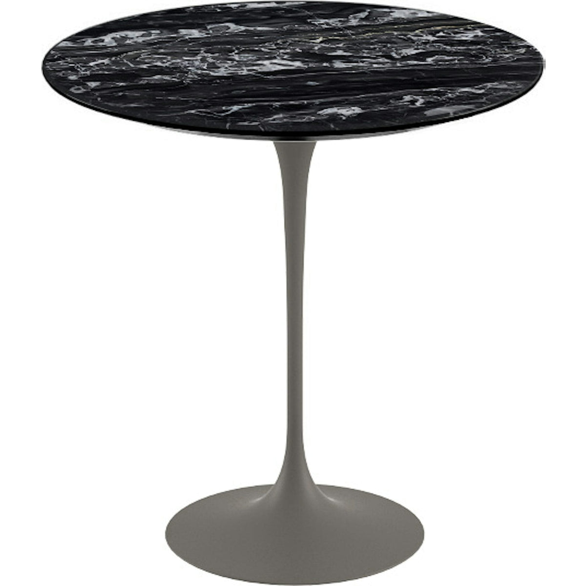 Saarinen Side Table - 20” Round side/end table Knoll Grey Portoro marble, Satin finish 