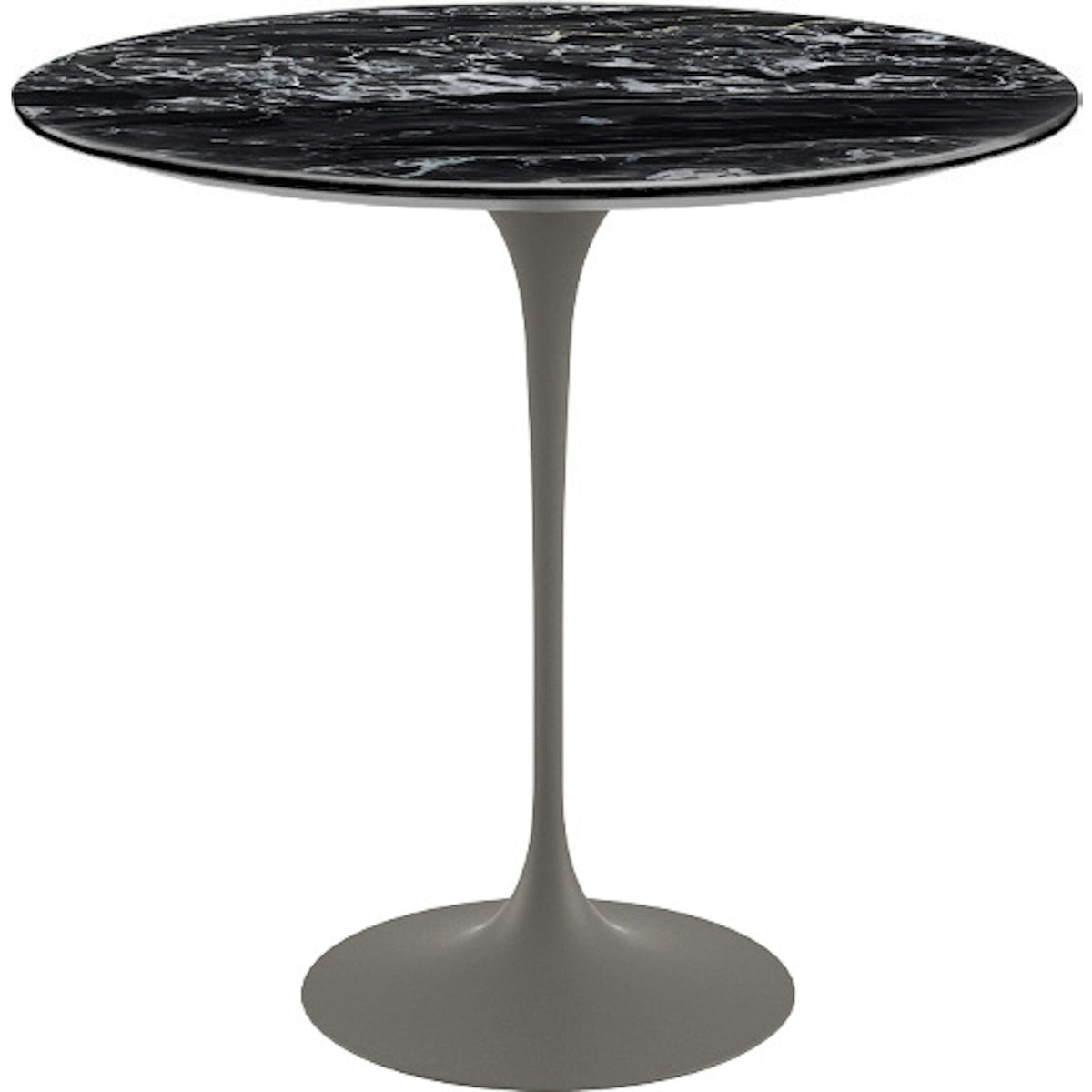 Saarinen Side Table - 22” Oval side/end table Knoll Grey Portoro marble, Satin finish 
