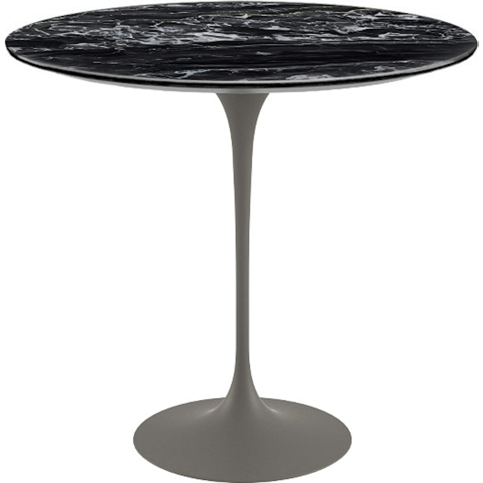 Saarinen Side Table - 22” Oval side/end table Knoll Grey Portoro marble, Satin finish 