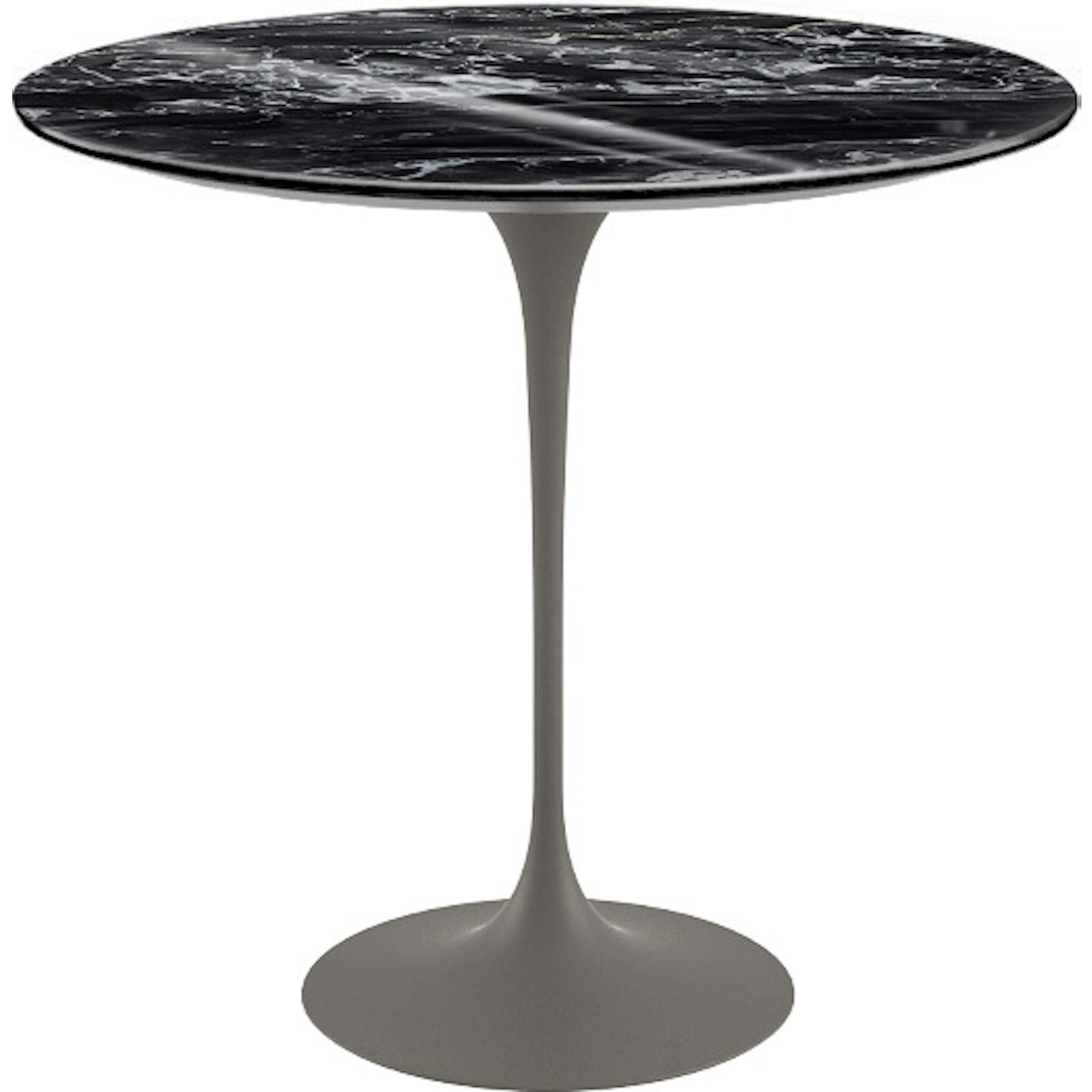 Saarinen Side Table - 22” Oval side/end table Knoll Grey Portoro marble, Shiny finish 