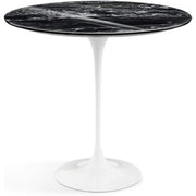 Saarinen Side Table - 22” Oval side/end table Knoll White Portoro marble, Shiny finish 