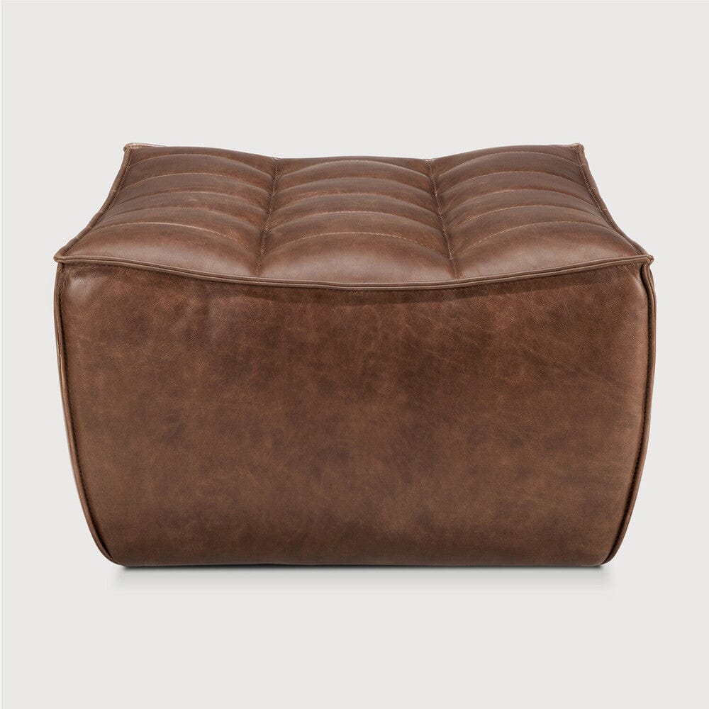 N701 Footstool footstool Ethnicraft Chestnut leather 