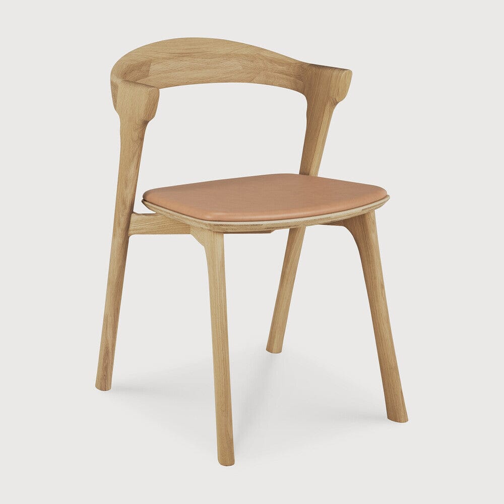 Oak Bok Dining Chair - Upholstered Seat Chairs Ethnicraft Sienna Leather 