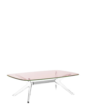 Blast Table Kartell Rectangle Crystal Chrome Pink