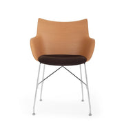 Q/Wood Upholstered Chair Chairs Kartell Light Wood /Chrome/Brown 