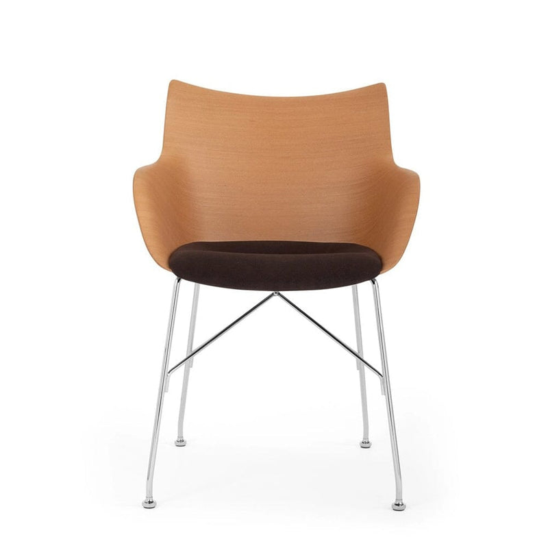 Q/Wood Upholstered Chair Chairs Kartell Light Wood /Chrome/Brown 