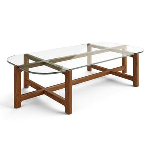 Quarry Rectangle Coffee Table Coffee Tables Gus Modern Clear Glass Natural Walnut 