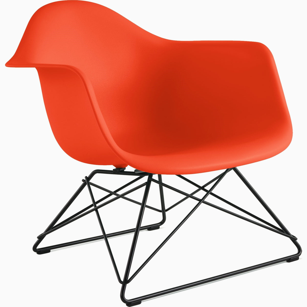 Eames Molded Plastic Low Wire Base Armchair lounge chair herman miller Black Red Orange 