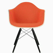 Eames Molded Plastic Upholstered Arm Chair with Wood Dowel Base Side/Dining herman miller 