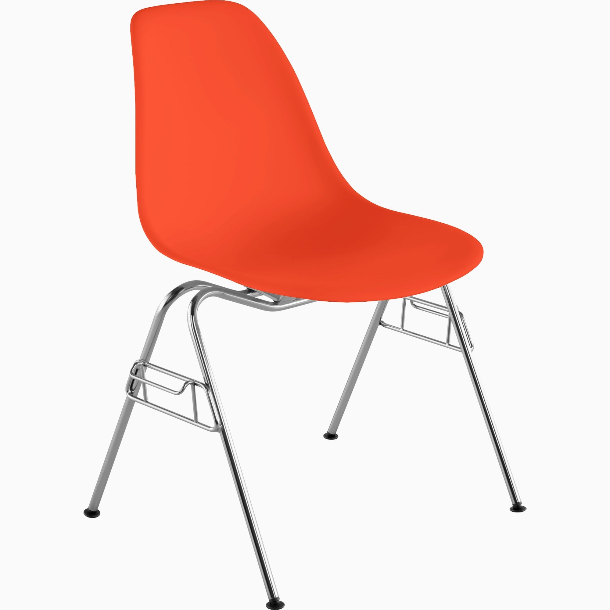 Eames Molded Plastic Side Chair with Stacking Base