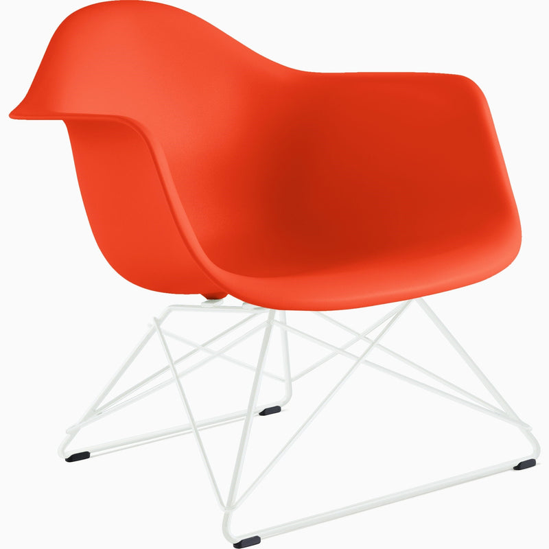 Eames Molded Plastic Low Wire Base Armchair lounge chair herman miller White Red Orange 