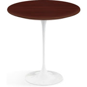 Saarinen Side Table - 20” Round side/end table Knoll White Reff Dark Cherry 