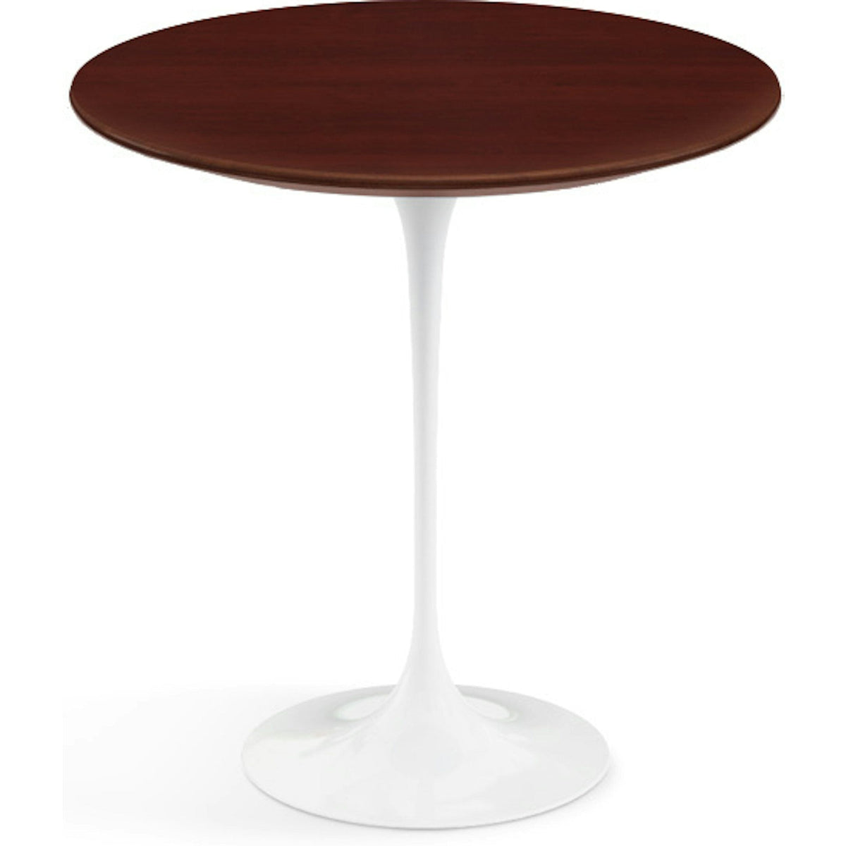 Saarinen Side Table - 20” Round side/end table Knoll White Reff Dark Cherry 