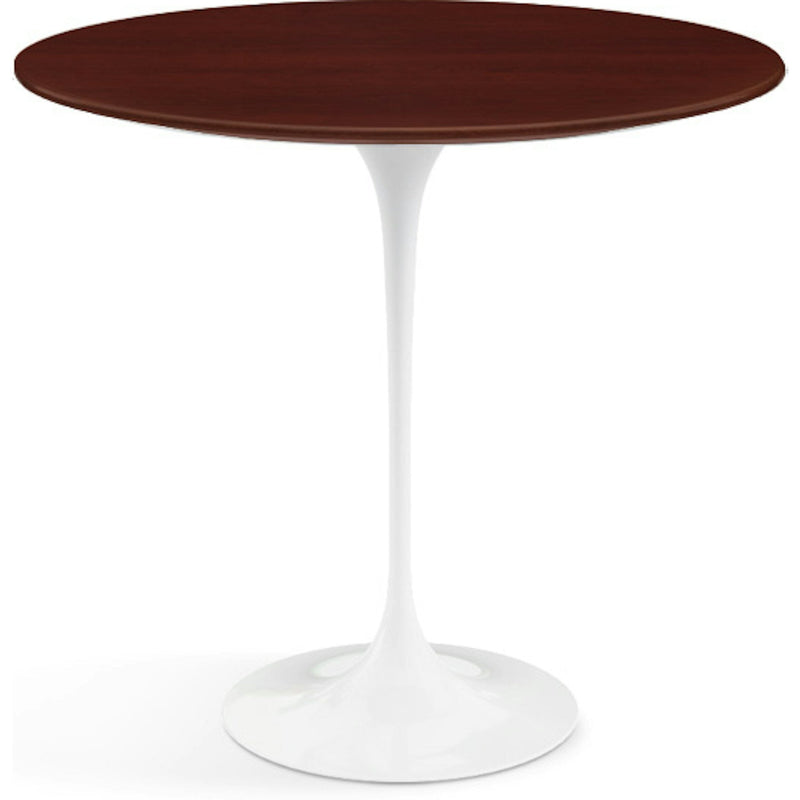 Saarinen Side Table - 22” Oval side/end table Knoll White Reff Dark Cherry 