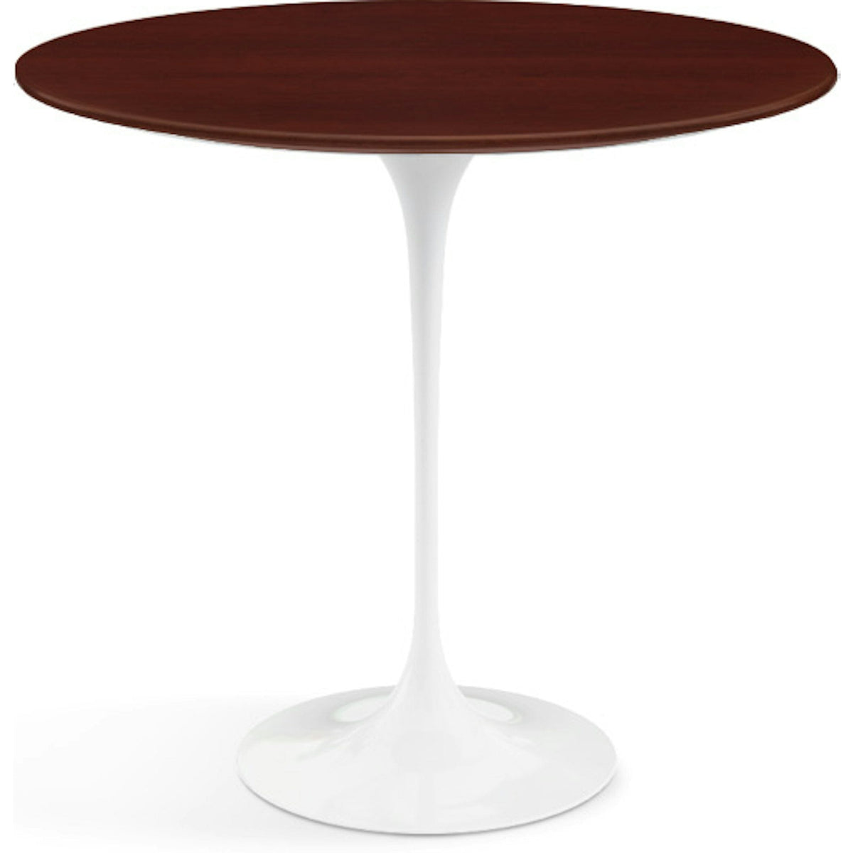 Saarinen Side Table - 22” Oval side/end table Knoll White Reff Dark Cherry 