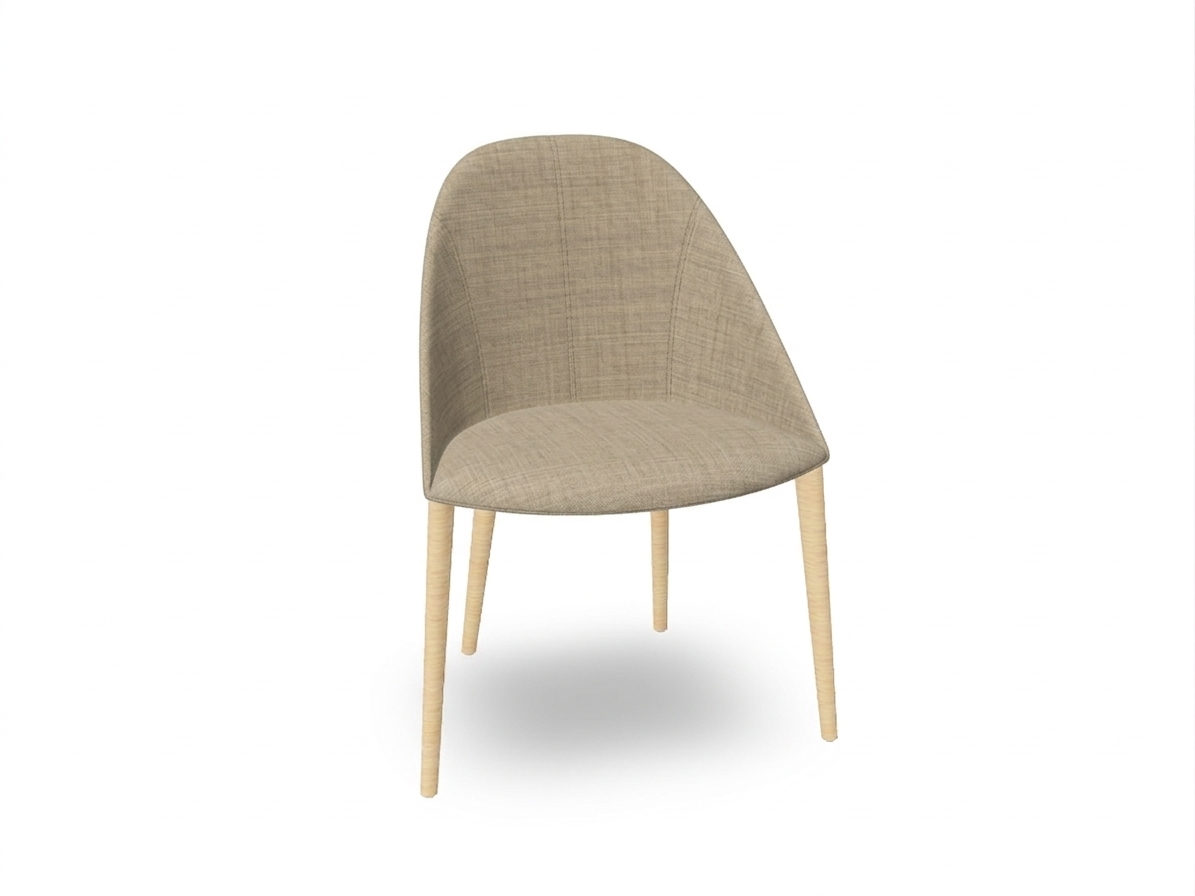 Cila Fully Upholstered Chair With Timber Oak Four-leg Base