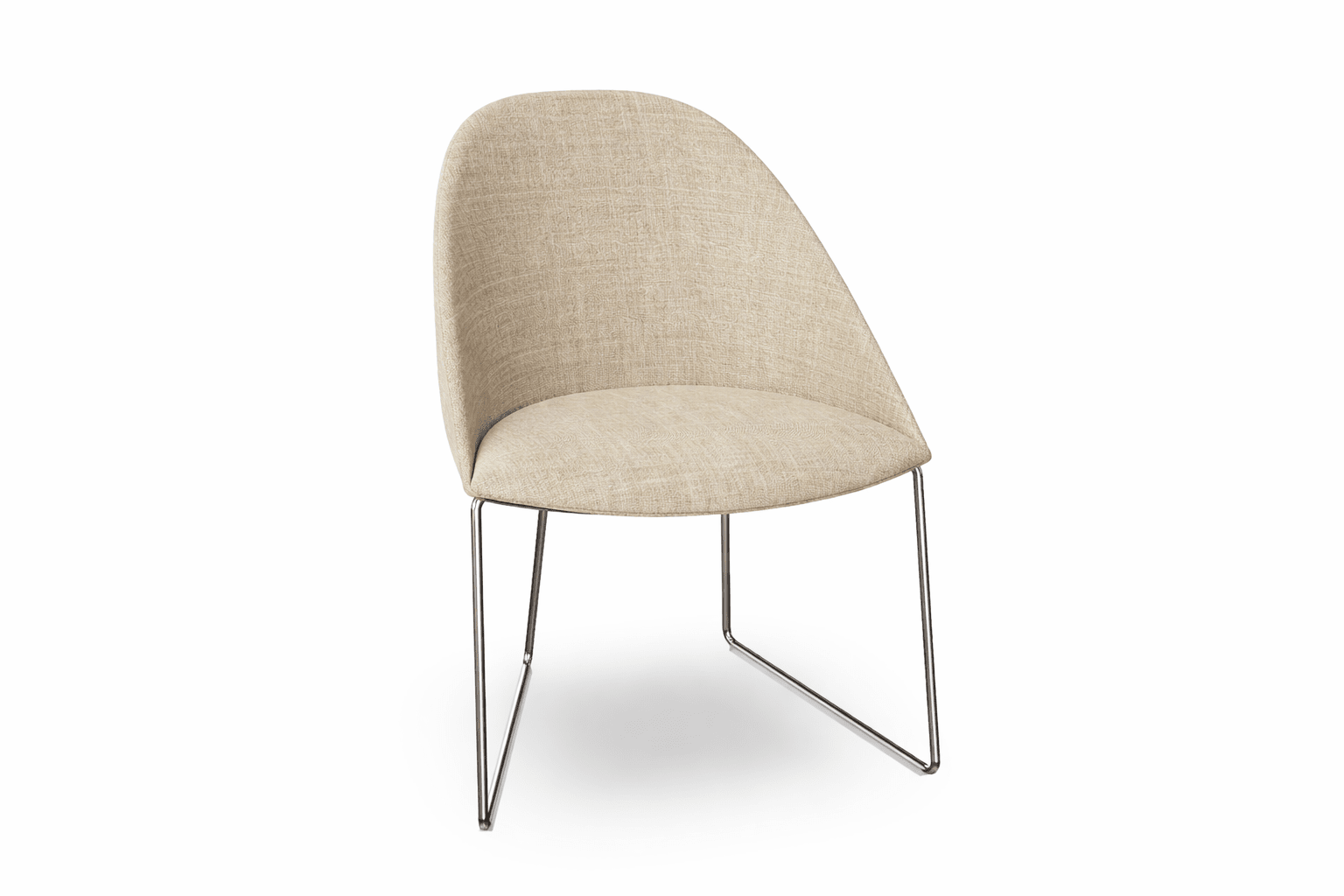 Cila Fully Upholstered Chair With Sled Base Chairs Arper 
