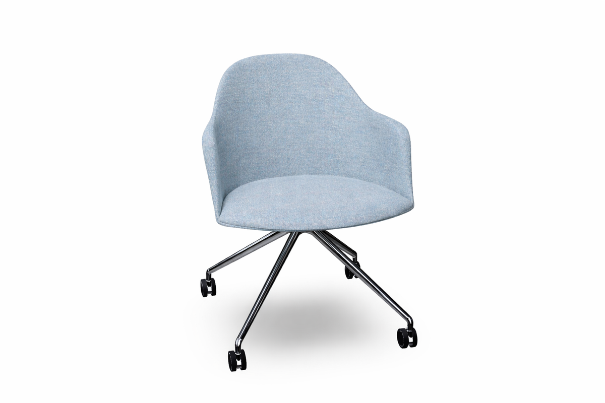 Cila fully upholstered Armchair With Fixed Trestle Base