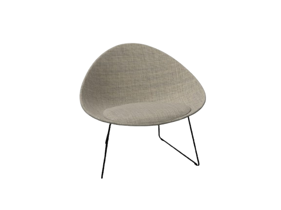 Adell Sled Base Lounge Chair With Fully Upholstered