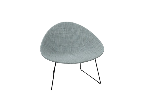 Adell Sled Base Lounge Chair With Fully Upholstered