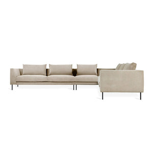 Renfrew XL Sectional Sofa Gus Modern Mersey Caribou Right Facing 