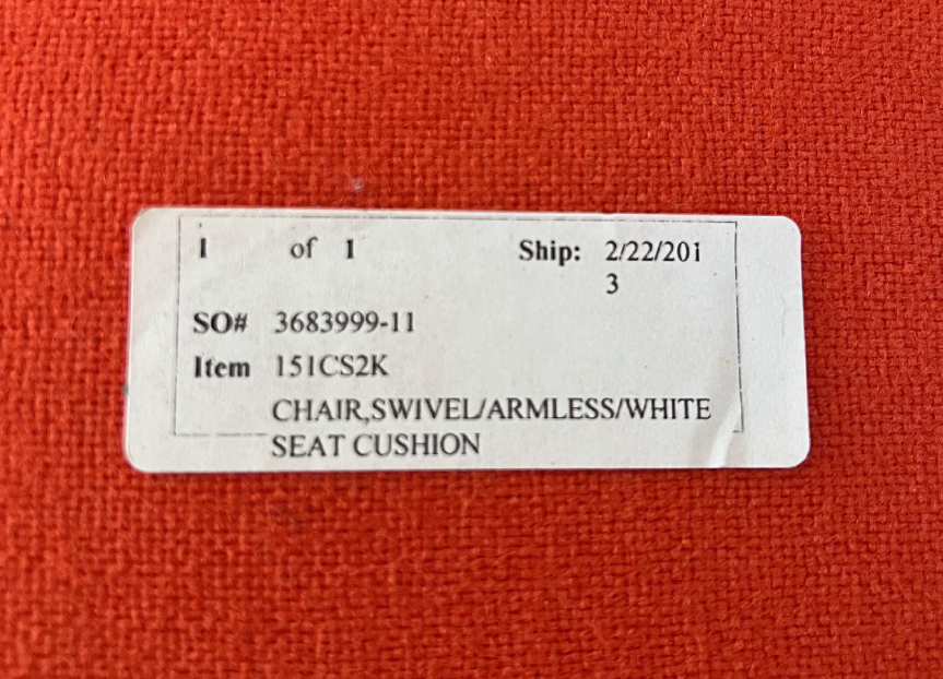 Saarinen Armless Tulip Chair Cushion - Orange