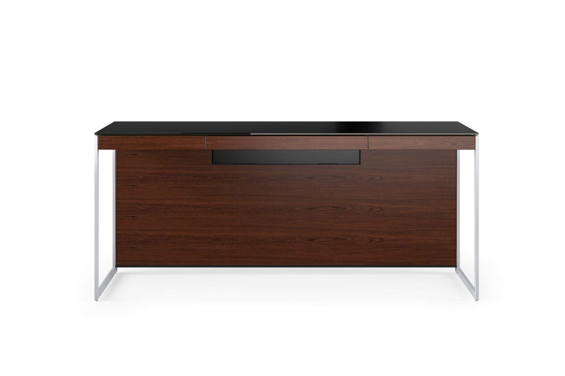 Sequel 20 Desk 6101 Desk's BDI Chocolate Stained Walnut Satin Nickel 