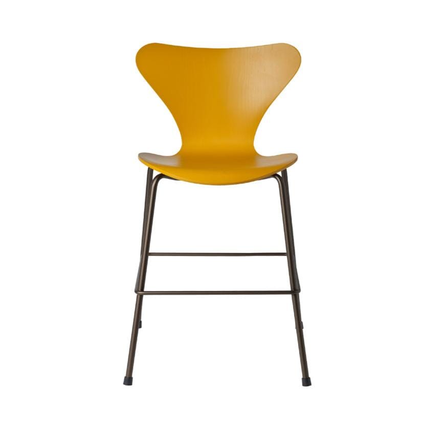 Series 7 Children's Stool / Tall Chair Stools Fritz Hansen Burnt Yellow / Brown Bronze 