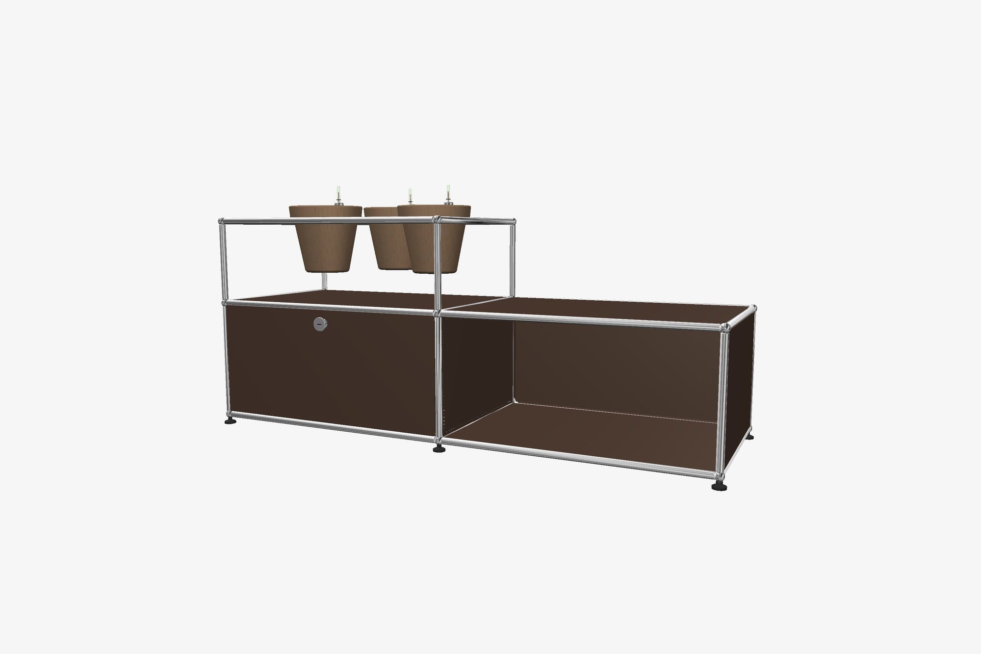 USM Haller Custom Side Table with Planter Panel (4 Planters included) Desks USM 