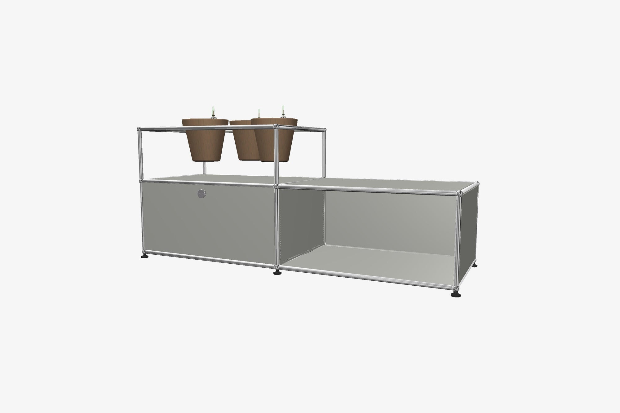 USM Haller Custom Side Table with Planter Panel (4 Planters included) Desks USM 