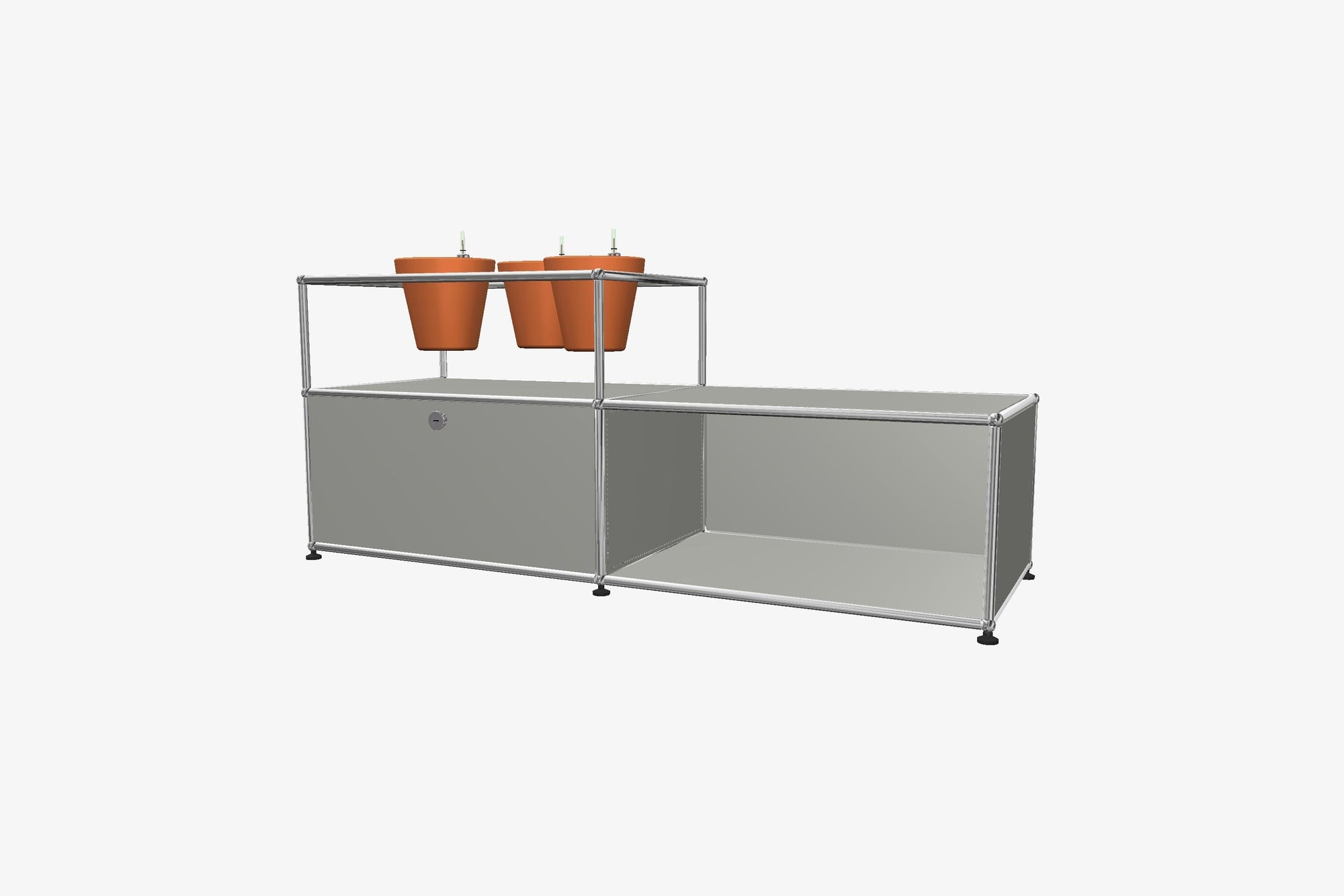 USM Haller Custom Side Table with Planter Panel (4 Planters included) Desks USM 