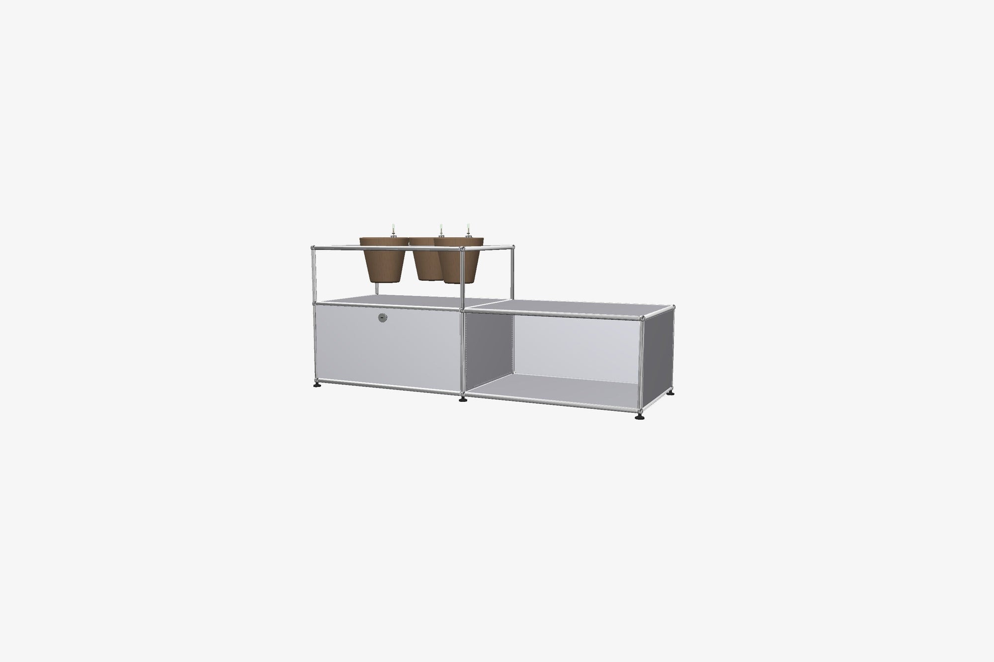 USM Haller Custom Side Table with Planter Panel (4 Planters included) Desks USM 