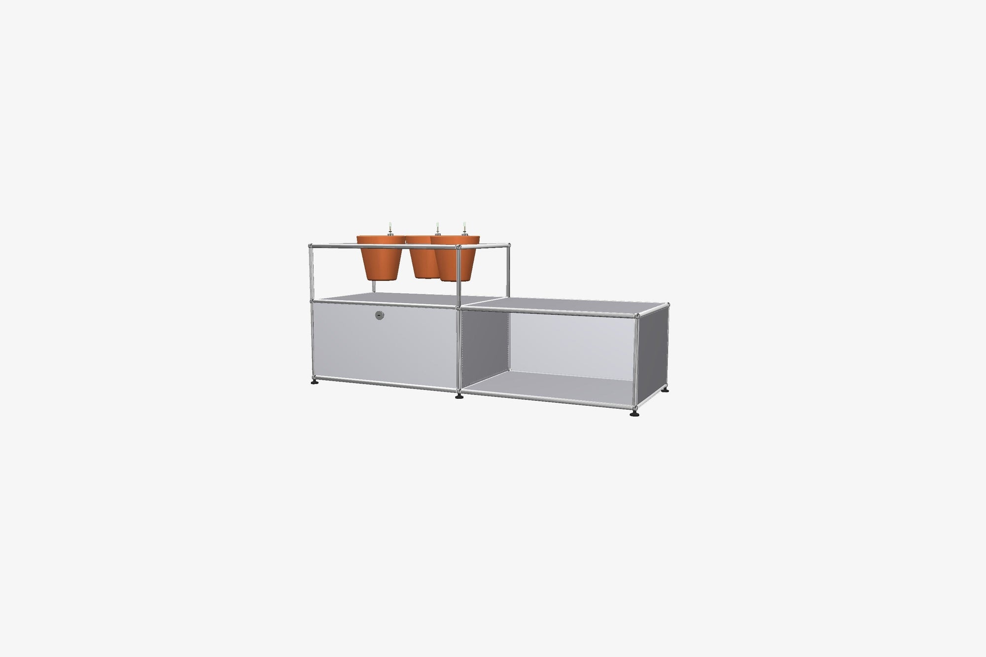 USM Haller Custom Side Table with Planter Panel (4 Planters included) Desks USM 