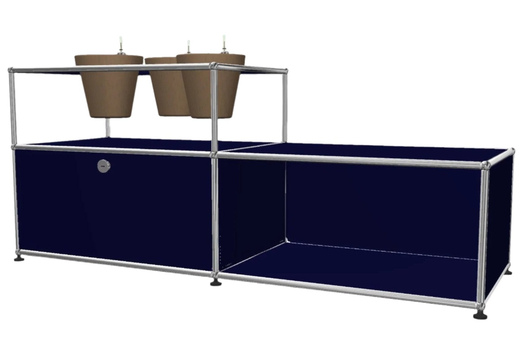 USM Haller Custom Side Table with Planter Panel (4 Planters