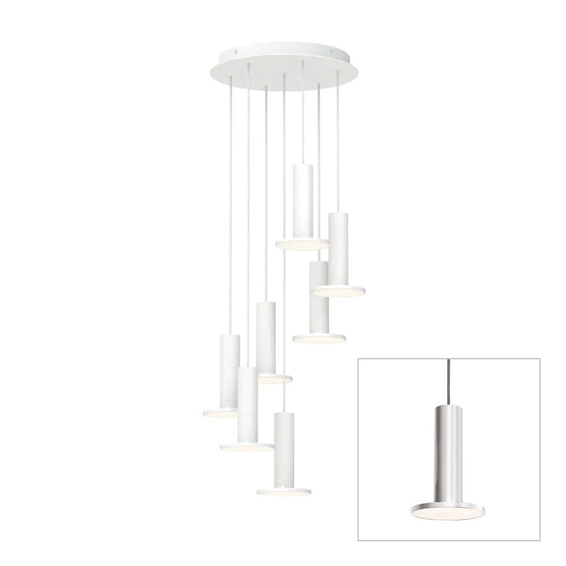 Cielo Plus Multi-Light LED Pendant hanging lamps Pablo Cielo chandelier 7 - Silver / Grey cord 
