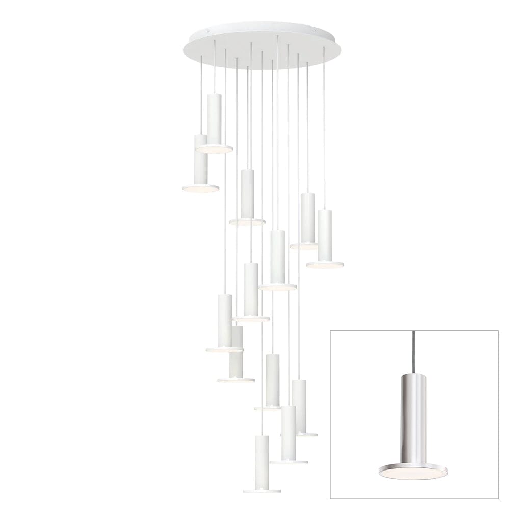 Cielo Plus Chandelier 13 hanging lamps Pablo Silver 